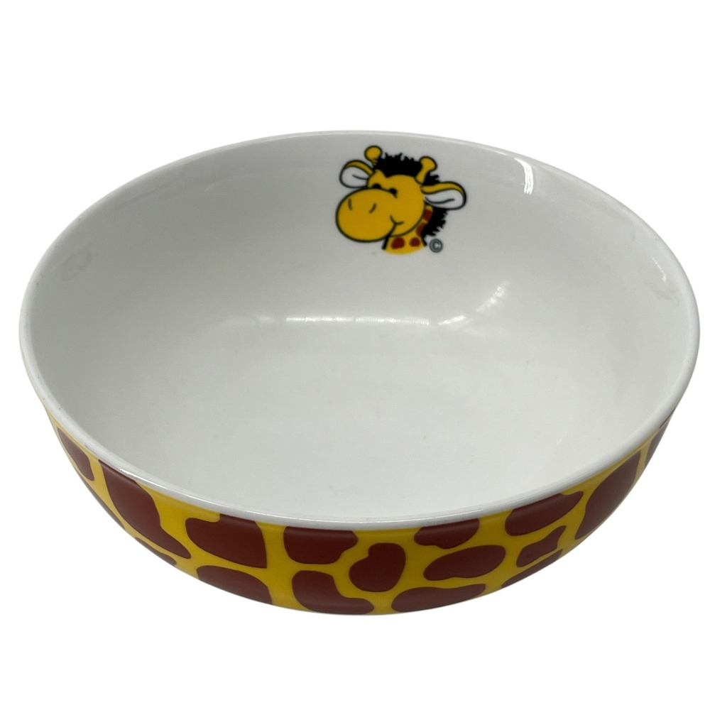 Enesco NICI Giraffe Print Cereal Bowl Yellow Brown Animal Character